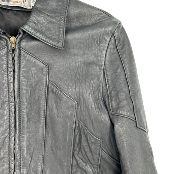 Hideout Vintage Womens Leather Jacket Moto Apparel Black Size 36 - Picture 5 of 16